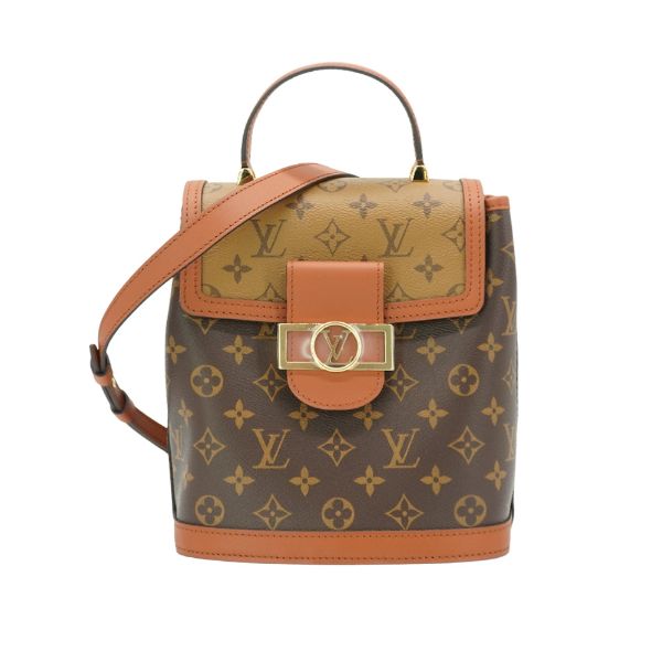 圖片 Louis Vuitton Dauphine 帆布金釦後背包(M45142-咖)