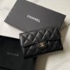 圖片 Chanel 黑金荔枝經典三折中夾