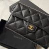 圖片 Chanel 黑金荔枝經典三折中夾