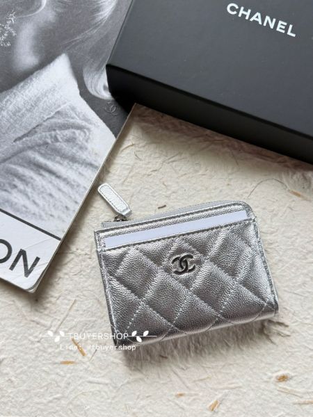 圖片 Chanel CF 銀色 新款L短款錢包/卡包