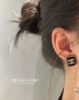 圖片 Chanel 黑金 方糖耳釘