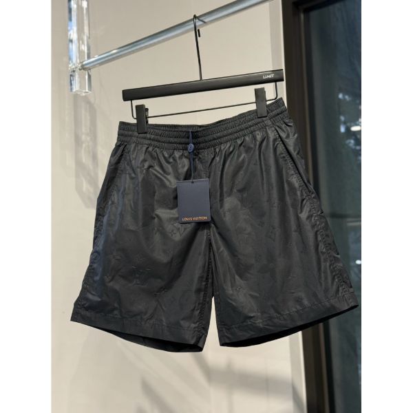 圖片 Louis Vuitton Lv 經典滿版logo設計 黑色 短褲 海灘褲