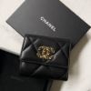 圖片 Chanel黑金編織19三折短夾