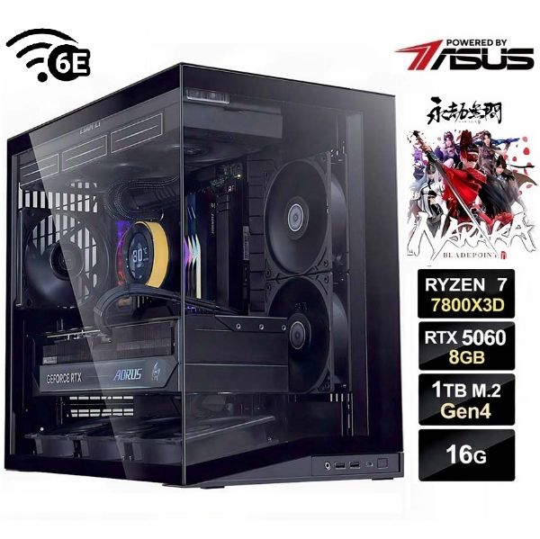 圖片 永劫無間】八核 R7 7800X3D 華碩 B850 WIFI 超頻雙扇 RTX5060 飇16G 金牌 電競 電腦 主機