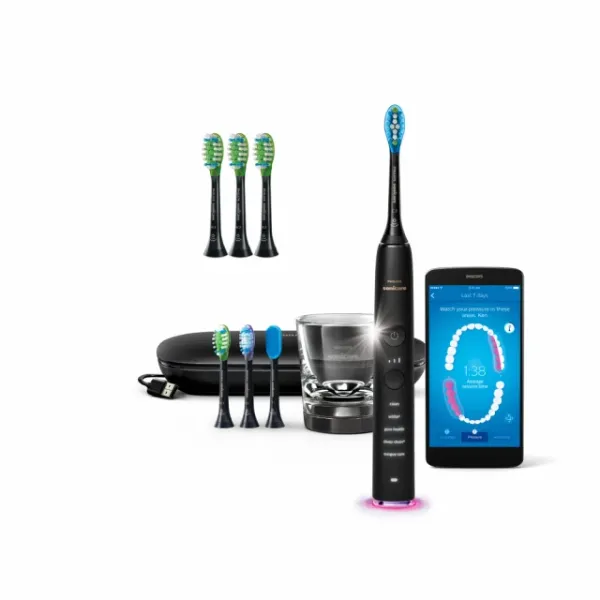 圖片 Philips 飛利浦  Sonicare 鑽白極淨智能鑽石音波震動牙刷/電動牙刷-爵士黑HX9924/12