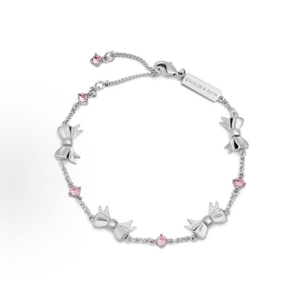 圖片 Charles&Keith 小CK 夏季蝴蝶結系列 鑲鑽 黃銅 手鍊 女款/預購 (任買兩件享7-11寄送免運)