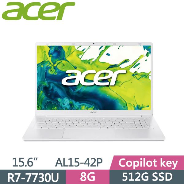圖片 Acer Aspire Lite /R7-7730U/8G/512G/15.6吋/白 AL15-42P-R43M
