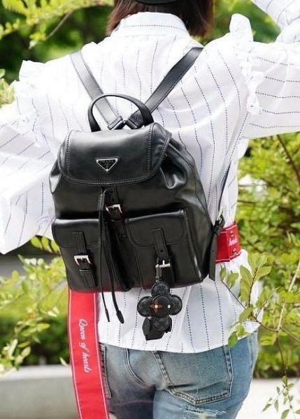 圖片 Prada 1BZ677 Backpack 小牛皮後背包 黑 