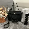 圖片 BALENCIAGA Rodeo 黑銀粒面小號牛皮手提包