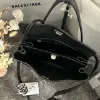 圖片 BALENCIAGA Rodeo 黑銀粒面小號牛皮手提包