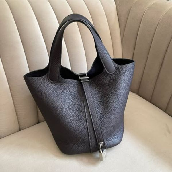 圖片 Hermes 3w絳紫色銀釦picotin18