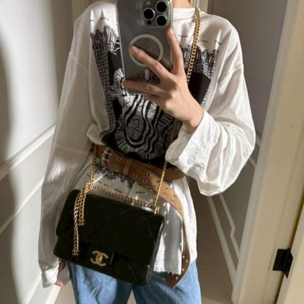 圖片 Chanel 26c新款黑金荔枝口蓋包