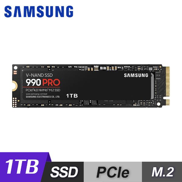 圖片 三星 Samsung 990 PRO 1TB/Gen4 PCIe 4.0/讀7450/寫6900/TLC【五年保】