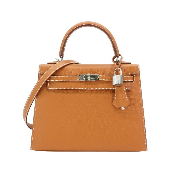 圖片 Hermes Kelly Togo 牛皮手提/肩背凱莉包-25cm(37金棕/K刻)