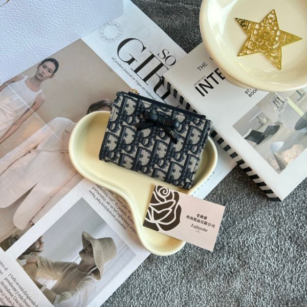 圖片 DIOR PROMENADE DAHLIA 深老花老花蝴蝶結短夾