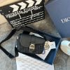 圖片 DIOR SADDLE HERITAGE 迷你黑色緹花翻蓋郵差包