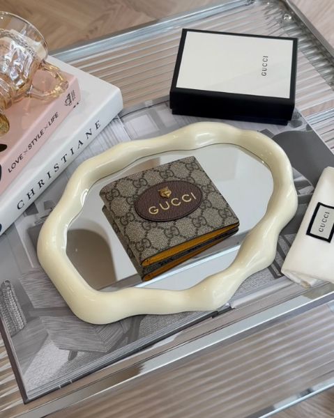 圖片 【GUCCI】虎頭內八卡雙折短夾 老花