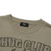 Thug Club Riding Skull Knit Sweater Beige Black