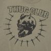 Thug Club Riding Skull Knit Sweater Beige Black
