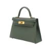 圖片 Hermes 展示品 Mini Kelly 2代 Epsom牛皮手提斜背包(Q0灰綠/K刻金釦)