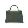 圖片 Hermes 展示品 Mini Kelly 2代 Epsom牛皮手提斜背包(Q0灰綠/K刻金釦)