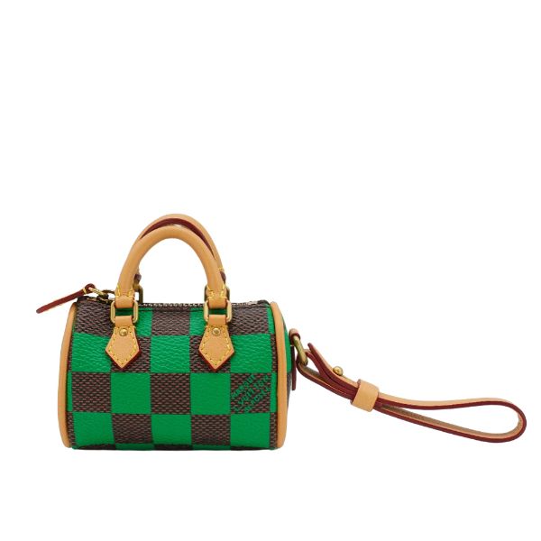 圖片 Louis Vuitton Speedy 棋盤格帆布吊飾(R94053-咖/綠)