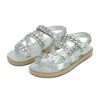 圖片 Chanel 展示品 CC Chain Dad Sandals 鍊帶皮革平底涼鞋#37.5(銀)