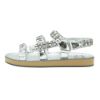圖片 Chanel 展示品 CC Chain Dad Sandals 鍊帶皮革平底涼鞋#37.5(銀)