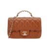 圖片 Chanel 展示品 Handle 20 菱格羊皮水鑽手把淡金鍊斜背包(焦糖色)