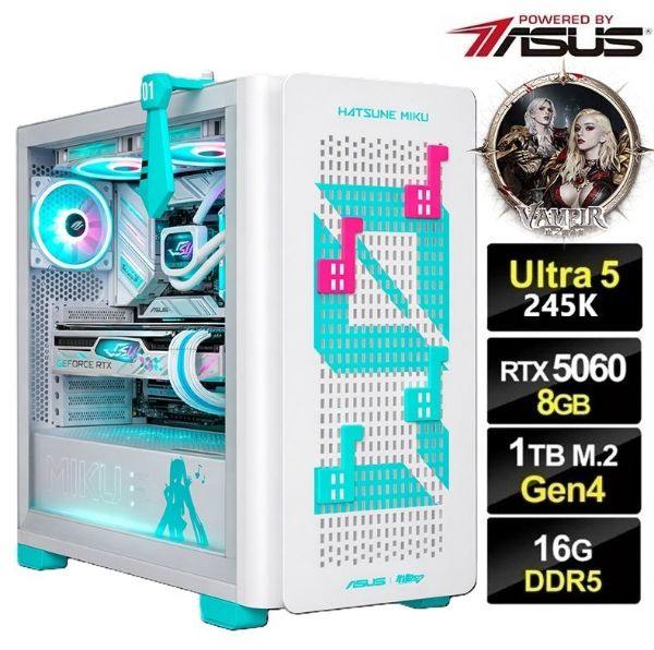 圖片 血之繼承者】14核 U5-245K 超頻 華碩 B860 雙風扇 RTX5060 飇16G 電競 1T 電腦主機 初音未來
