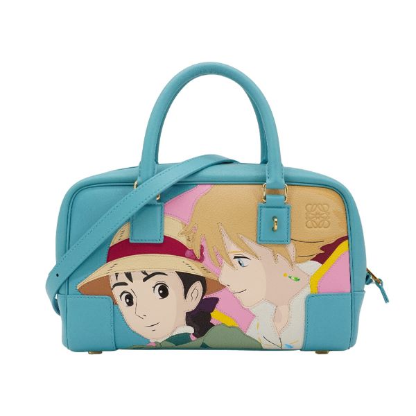 圖片 Loewe x 吉卜力 展示品 Amazona 23 霍爾與蘇菲圖案牛皮二用包(藍)