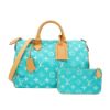 圖片 Louis Vuitton 展示品 Speedy P9  40 小牛皮手提斜背二用包(M11564-綠松石)