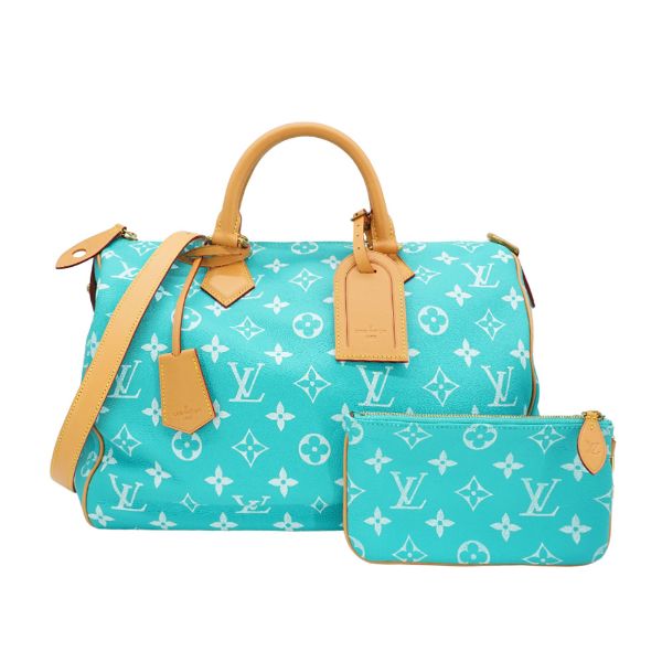 圖片 Louis Vuitton 展示品 Speedy P9  40 小牛皮手提斜背二用包(M11564-綠松石)