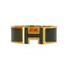 圖片 Hermes Clic H Logo星光琺瑯寬版手環-PM(灰綠/金)