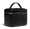 圖片 Chanel A80913 Cosmetic Pouch 小羊皮菱格紋手提化妝包 黑