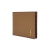 圖片 YSL 金Logo粒面牛皮品牌八卡對開男短夾(607727-摩卡色)