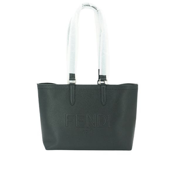 圖片 Fendi 壓紋牛皮肩背托特包(7VA629-黑)