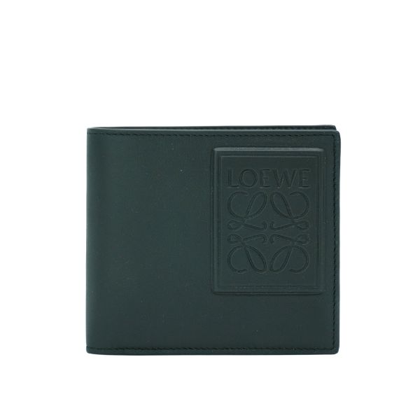圖片 Loewe 滑面皮革品牌浮雕logo八卡對開短夾(黑)