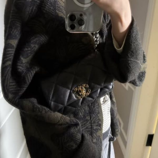 圖片 Chanel黑金編織19腰包