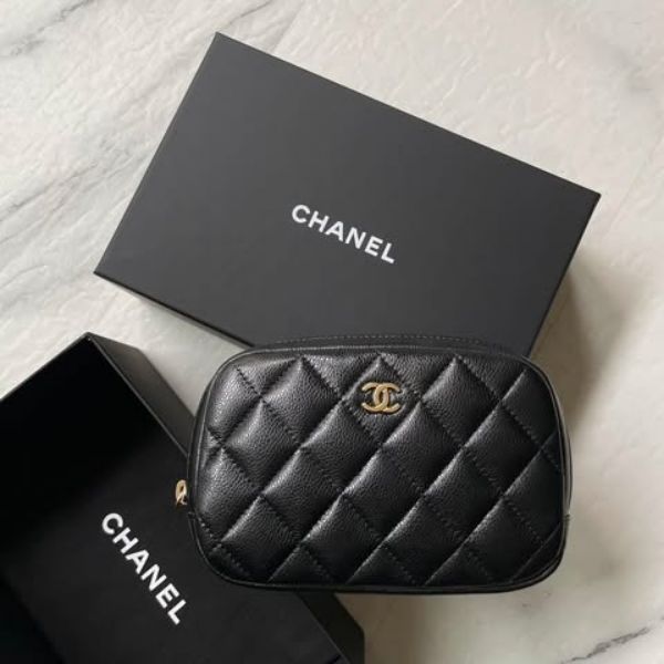 圖片 Chanel 黑金荔枝化妝包