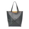 圖片 Loewe XL Puzzle Fold 小牛皮肩背托特包(黑)