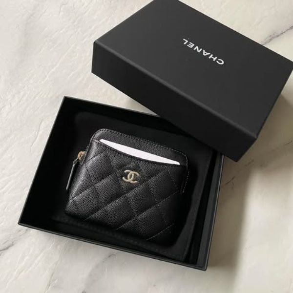 圖片 Chanel黑金荔枝吐司錢包
