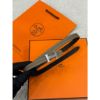 圖片 Hermes 愛馬仕 經典H logo銀頭 女生 皮帶黑搭配大象灰 寬1.3cm