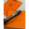 圖片 Hermes 愛馬仕 經典H logo銀頭 女生 皮帶黑搭配大象灰 寬1.3cm
