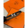 圖片 Hermes 愛馬仕 經典H logo銀頭 女生 皮帶黑搭配大象灰 寬1.3cm