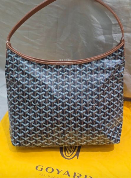圖片 Goyard Hobo 經典老花肩背包 咖啡