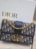 圖片 Dior Montaigne 30 藍色 Oblique 緹花鏈帶包