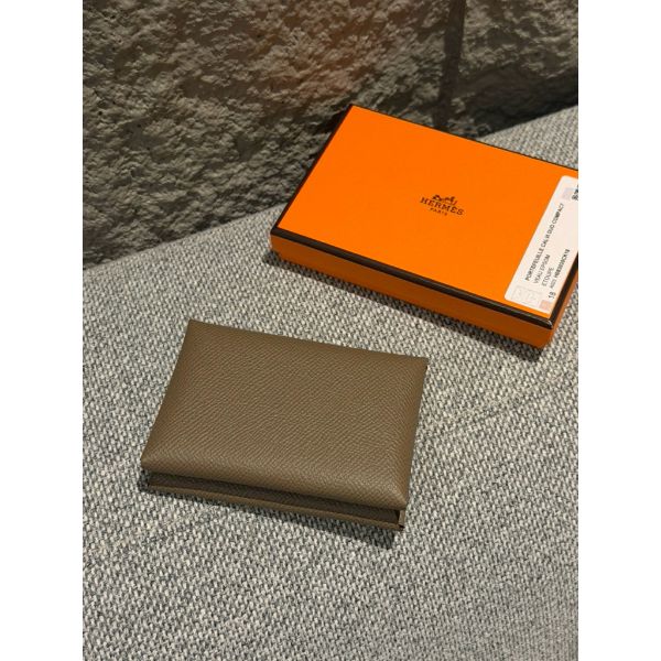 圖片 Hermes  Calvi Duo 大象灰 零錢包 卡包