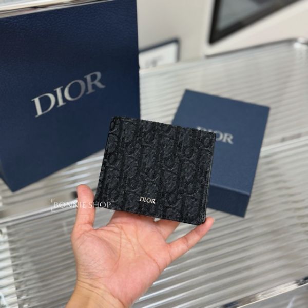 圖片 Dior迪奧經典黑色緹花零錢袋短夾