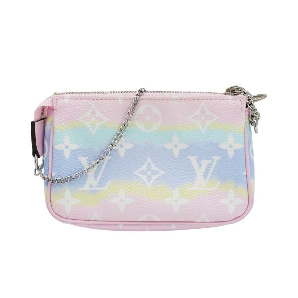 圖片 Louis Vuitton 展示品 Escale 紮染帆布印花迷你銀鍊小包(M69269-粉)
